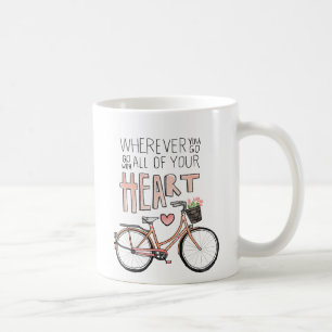 Caneca De Café Vá com o todo seu coração - bicicleta do vintag