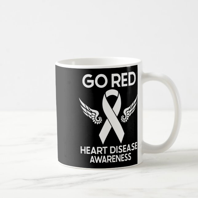 Caneca De Café Vá de Vermelho para a Conscientização sobre Doença (Direita)