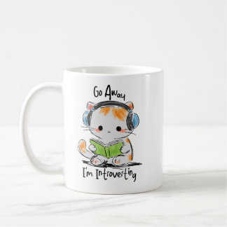 Caneca De Café Vá Embora, Estou Introvertendo Gato