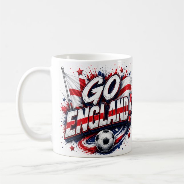 Caneca De Café Vá Inglaterra Torcedor de Futebol 2026 (Esquerda)