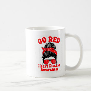 Caneca De Café Vá Vermelho Conscientização sobre Doenças do Coraç