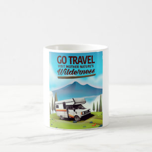 Caneca De Café Vá viajar, Visite a natureza selvagem da RV da mãe