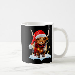 Caneca De Café Vaca Alta Escocesa de Natal Envolta em Natal