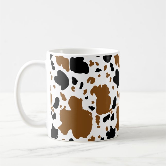 Caneca De Café Vaca Castanho e Impressão Preto (Esquerda)