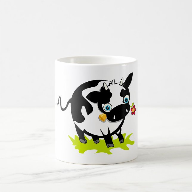 Caneca De Café Vaca Com Uma Flor (Criador carregado)