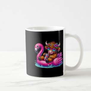 Caneca De Café Vaca das Terras Altas Flamingo ol Flutuar Verão Ha