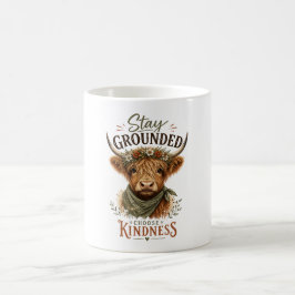 Caneca De Café Vaca das Terras Altas Inspiradora Permaneça com os
