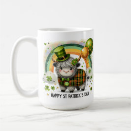 Caneca De Café Vaca das Terras Altas Sortuda - Dia de São Patríci