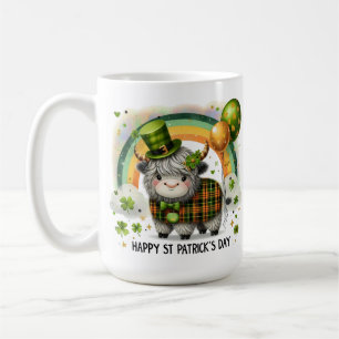 Caneca De Café Vaca das Terras Altas Sortuda - Dia de São Patríci