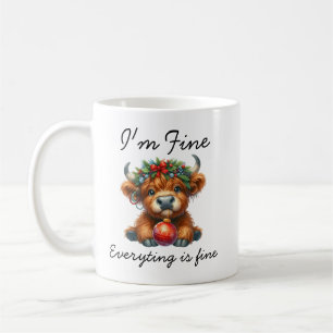 Caneca De Café Vaca das Terras de Natal   Café Festivo Feriado