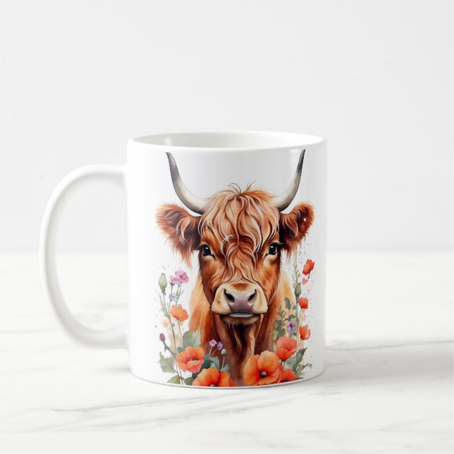 Caneca De Café Vaca De Cúpula E Flores De Capoeira (Esquerda)