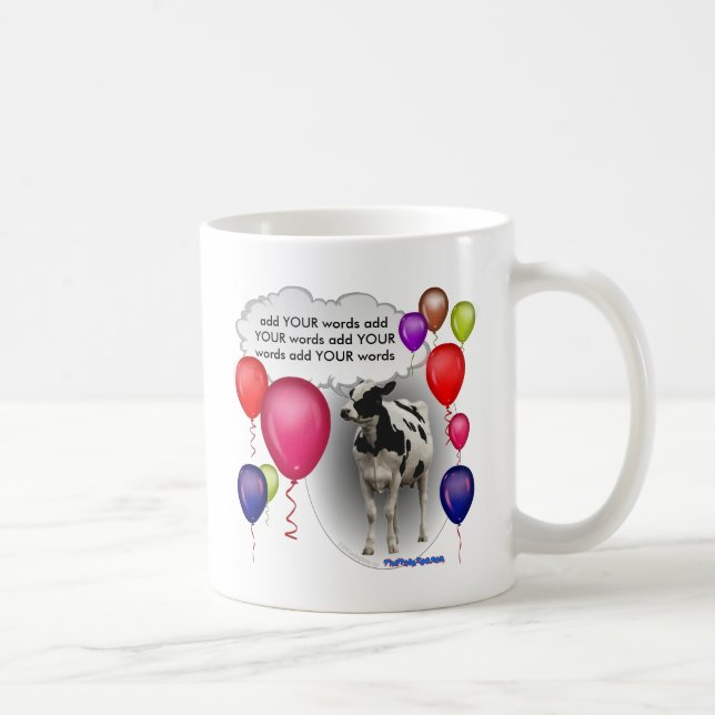 Caneca De Café vaca de fala do aniversário (Direita)