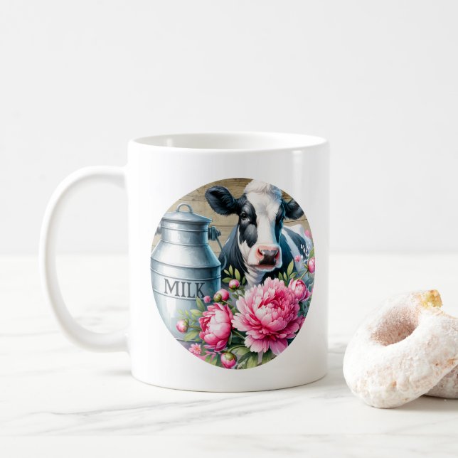 Caneca De Café Vaca de Fazenda  (Com Donut)