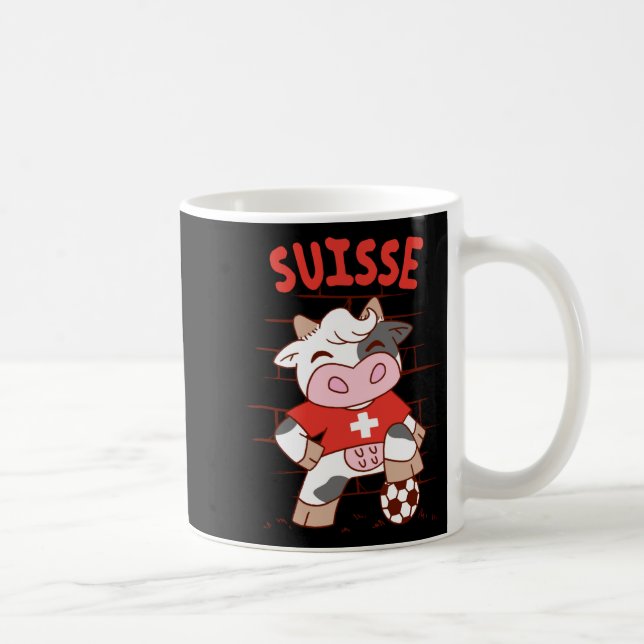 Caneca De Café Vaca de Futebol Suíço Fã de Futebol Bandeira da Su (Direita)