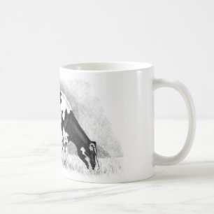 Caneca De Café Vaca de Holstein: Desenho de lápis: Fazenda, paí
