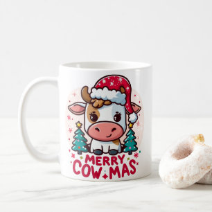 Caneca De Café Vaca de Natal "Feliz Cowmas"