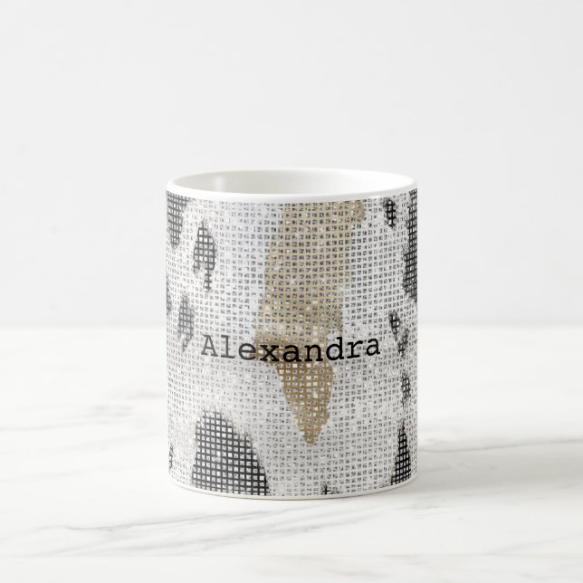 Caneca De Café Vaca Dourada branca preta reviravolta (Centro)