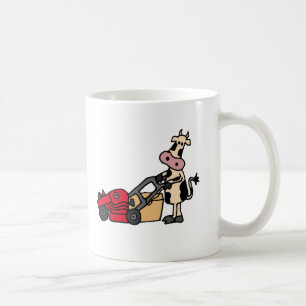 Caneca De Café Vaca engraçada que empurra desenhos animados