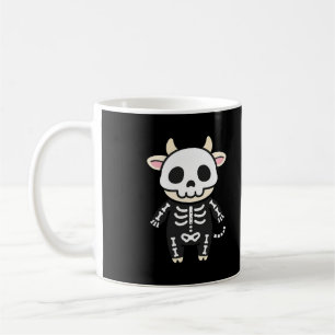 Caneca De Café Vaca Esqueleto Fofo de Halloween