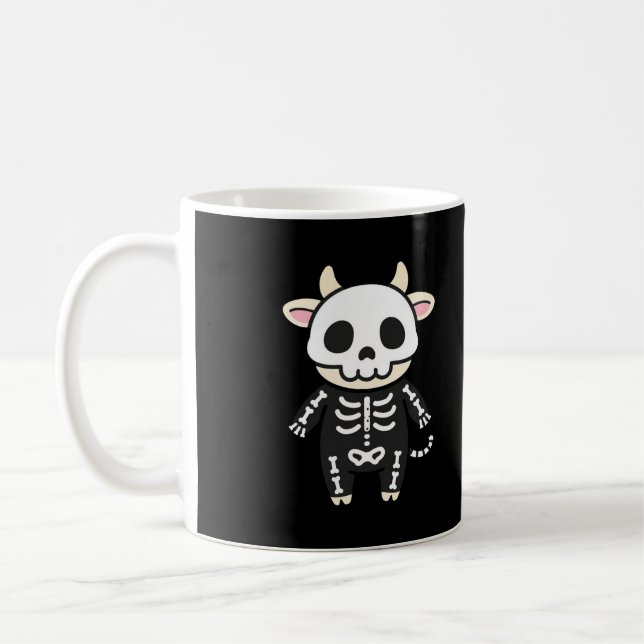 Caneca De Café Vaca Esqueleto Fofo de Halloween (Esquerda)