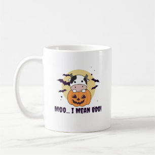 Caneca De Café Vaca Fantasma Cute Kawaii Halloween Moo Eu Quero D