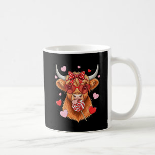 Caneca De Café Vaca Fofa das Terras Altas com Óculos de Coração e