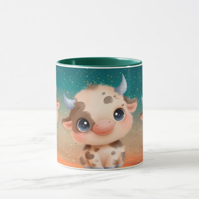 Caneca de Café Vaca Fofa Design de Animal de Fazen (Centro)