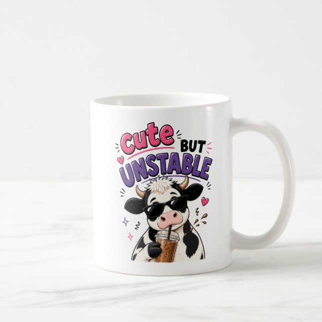 Caneca De Café Vaca fofa mas instável com café gelado (Direita)