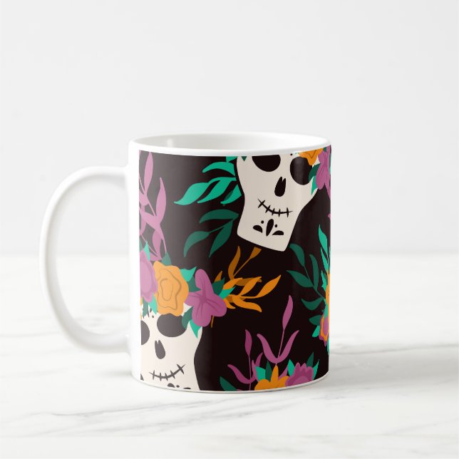 Caneca De Café Vaca Fofa: Padrão Infantil Vintage (Esquerda)