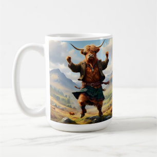 Caneca De Café Vaca Highland Dançando A Mosca Highland,