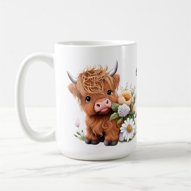 Caneca De Café Vaca Highland, Disias Coffee Mug Personalizado (Esquerda)