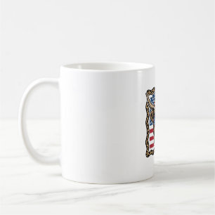 Caneca De Café Vaca Highland Patriótica Gráfico de Bandeira Vinta