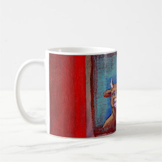 Caneca De Café Vaca louca - ARTE emocional da vaca da virada