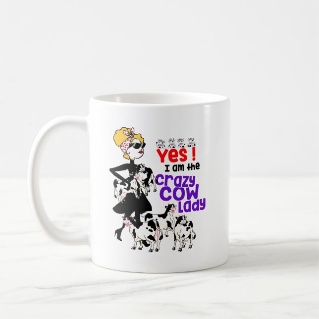 Caneca De Café Vaca Louca Senhora Café Mug - Fazenda Engraçada Am (Esquerda)