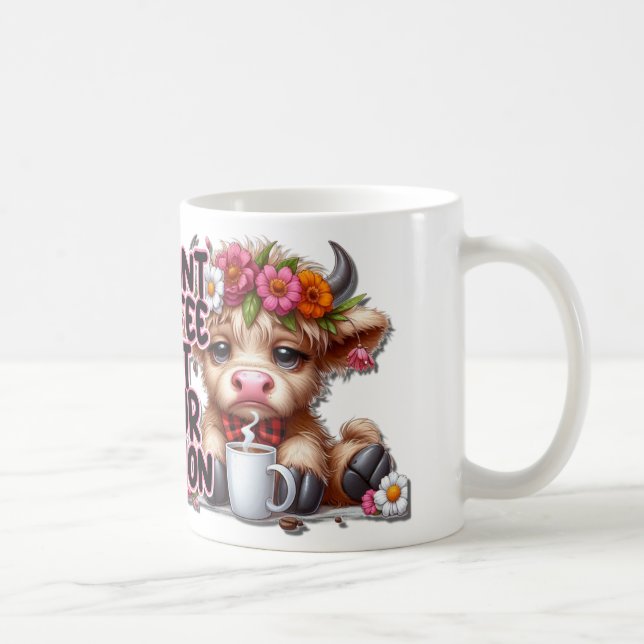 Caneca De Café Vaca Mal-humorada das Terras Altas (Direita)