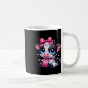 Caneca De Café Vaca Negra E Branca Incrível Segurando Coq Rosa Co