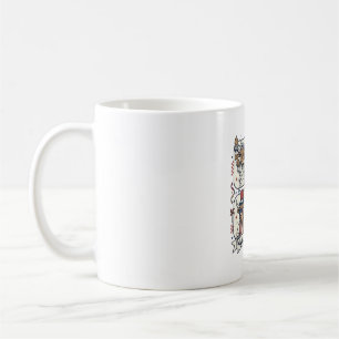 Caneca De Café Vaca Patriótica das Terras Altas Vermelha Branca e