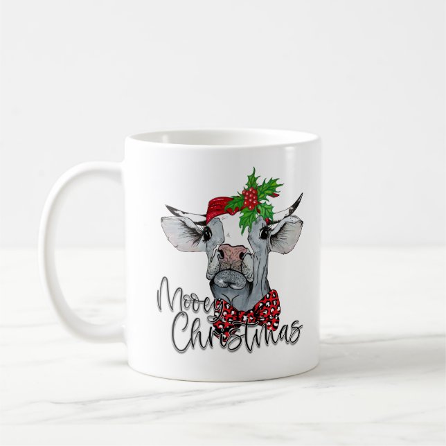 Caneca De Café Vaca Personalizada Mooey Coffee Mug (Esquerda)