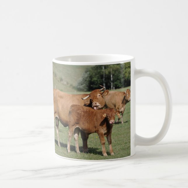 Caneca De Café Vaca que lambe sua vitela (Direita)