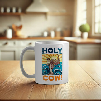 Caneca De Café Vaca Santa Engraçada! Cartografia Visual Pun Anima