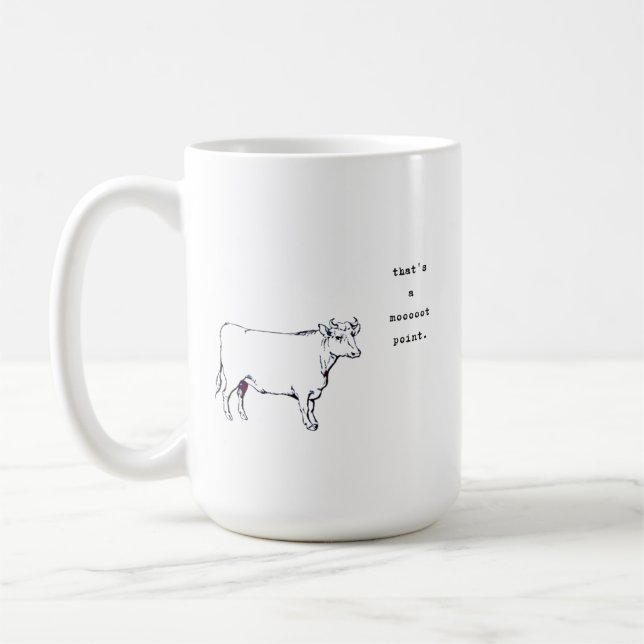 Caneca De Café Vaca Sarcástica Que é um ponto de moda (Esquerda)