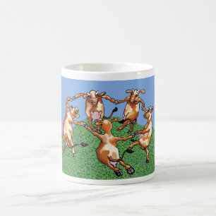 Caneca De Café Vacas da dança por Mootisse