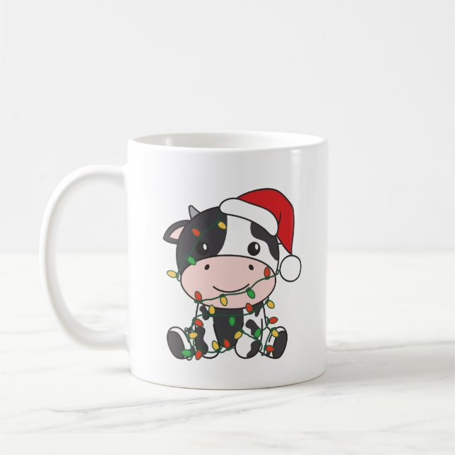 Caneca De Café Vacas de Natal de Inverno (Esquerda)