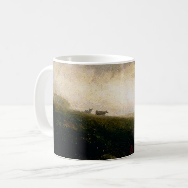 Caneca De Café Vacas em Hillside Decrescente - Edward Banister (Frente Esquerda)