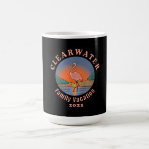 Caneca De Café Vaga de Clearwater Flamingo 2021  Funny Flamingo