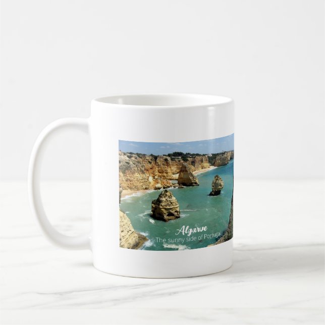 Caneca De Café Vagas de praia em Algarve em Portugal (Esquerda)