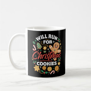 Caneca De Café Vai Correr Por Biscoitos De Natal Corridas Engraça