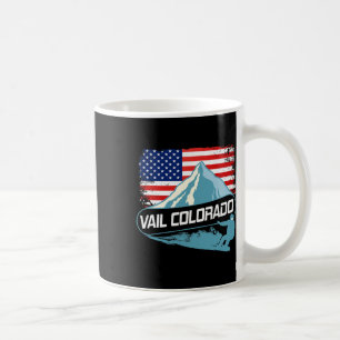 Caneca De Café Vail Colorado Snowboard American Flag I Nórdico