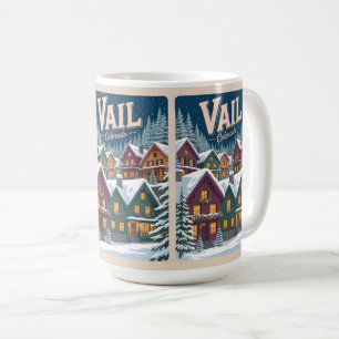 Caneca De Café Vail colorado vintage esqui neve de inverno ao ar