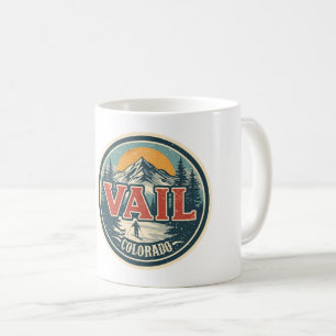 Caneca De Café Vail colorado vintage esqui neve inverno ao ar liv